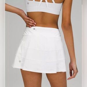 Lululemon Pace Rival Skirt 4 Tall White Athletic Tennis Skort Skirt Pickleball